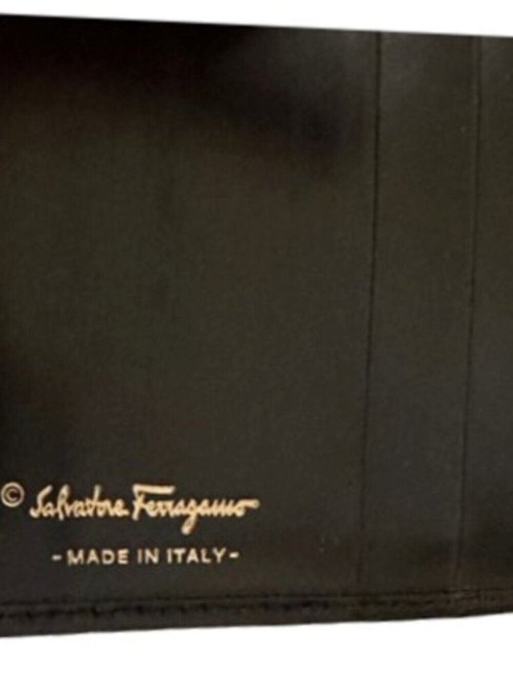SALVATORE FERRAGAMO Gancini Mini Tri Fold Smooth Leather Wallet Black - Picture 12 of 16